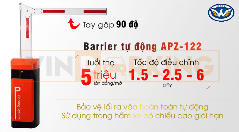 Barrier Tự Động Tốc Độ Cao APZ-122 Tay Gập 90 Độ
